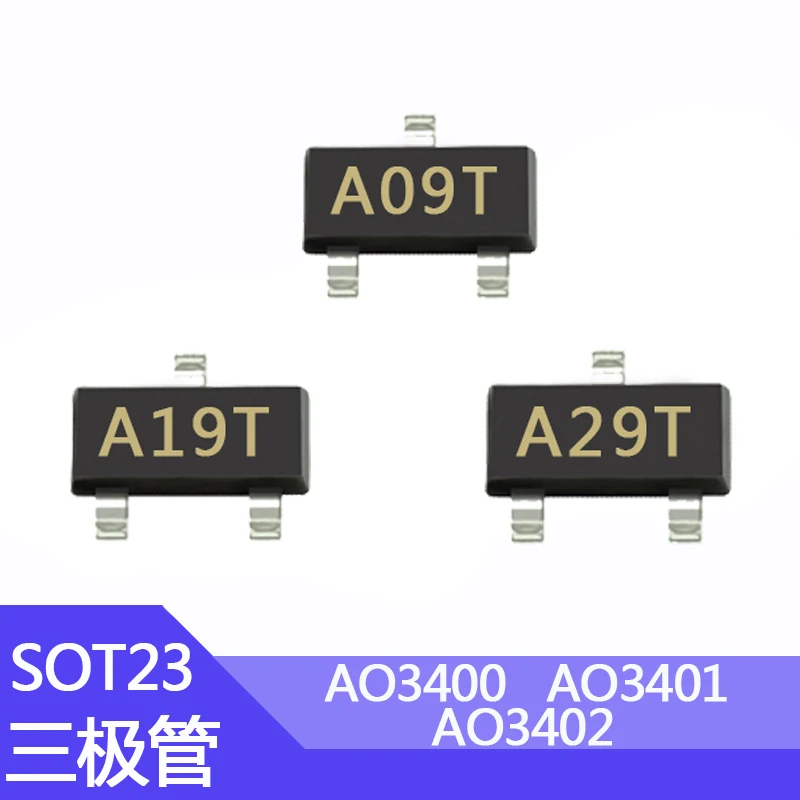 100 шт./лот SMD транзистор AO3400/AO3401/AO3402 печать A09T/A19T/A29T SOT23 MOS трубка | Электронные