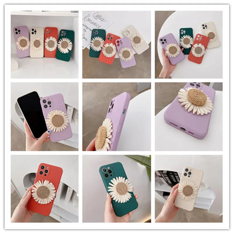 

3D Sun Flower Soft Silicone Protective Shell Phone Case For XiaoMi 11 10 Lite Ultra Anti-fall Back Cover For RedMi Note 9 8 7Pro