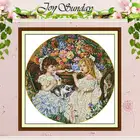 Наборы для вышивки крестом с изображением двух маленьких девочек, 11CT, 14CT, наборы для самостоятельной вышивки крестиком, домашний декор