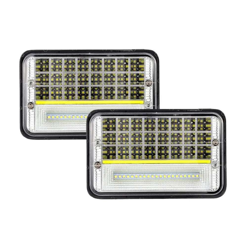

4x6 inch Auto Square LED Headlight 45W IP67 Waterproof DRL Daytime Running Lights Work Light for Motorhome/RV/Chevrolet
