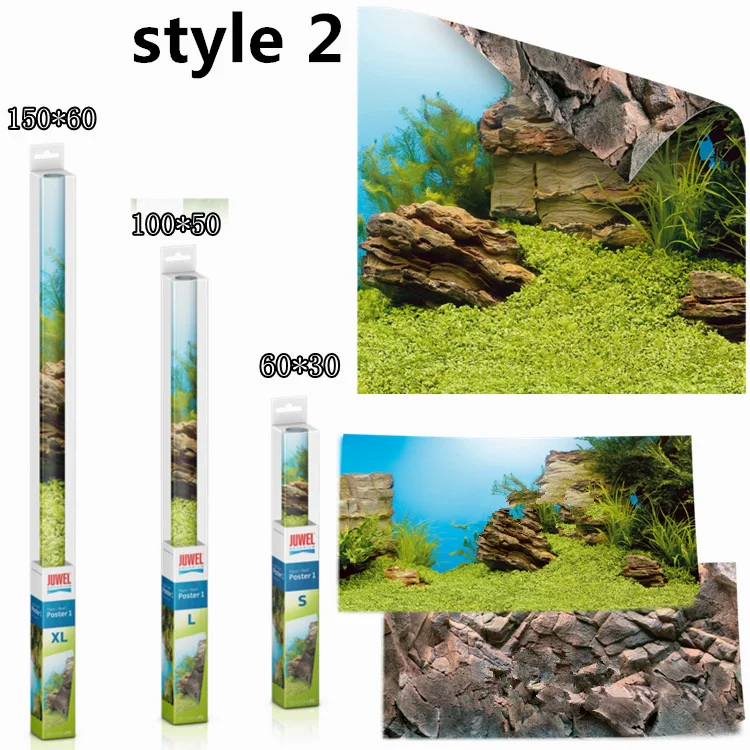 Juwel двустороннее украшение для аквариума река рок море зеленый фон картина
