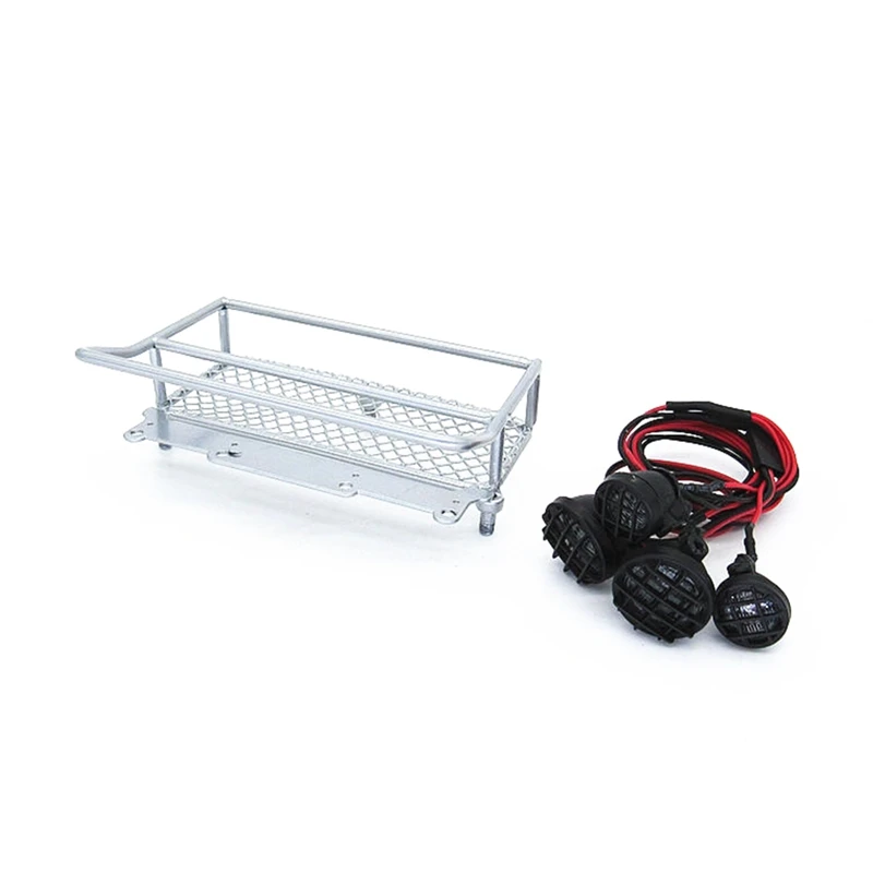 

for WPL D12 1/10 RC Car Drift Metal Carrier Roof Rack with LED Light