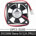 10 шт.лот Gdstime 35 мм  10 мм 2Pin 2,0 3510 35 мм 35*35*10 мм, маленький бесщеточный кулер постоянного тока, охлаждающий осевой вентилятор