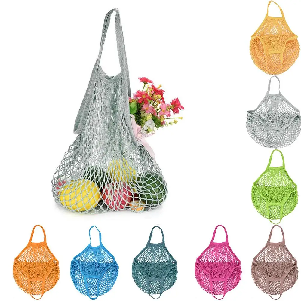 8 цветов Модная Портативная прочная Сетчатая Сумка для покупок Экологичная сумка