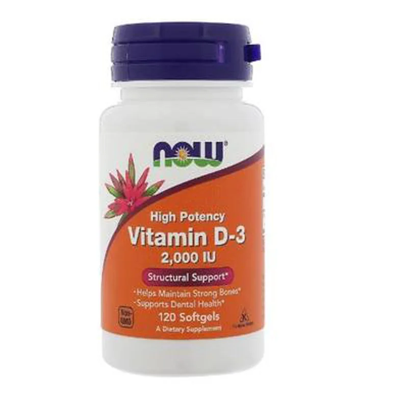 

Free shipping Vitamin D3 2000 IU 120 capsules Helps Maintain Strong Bones