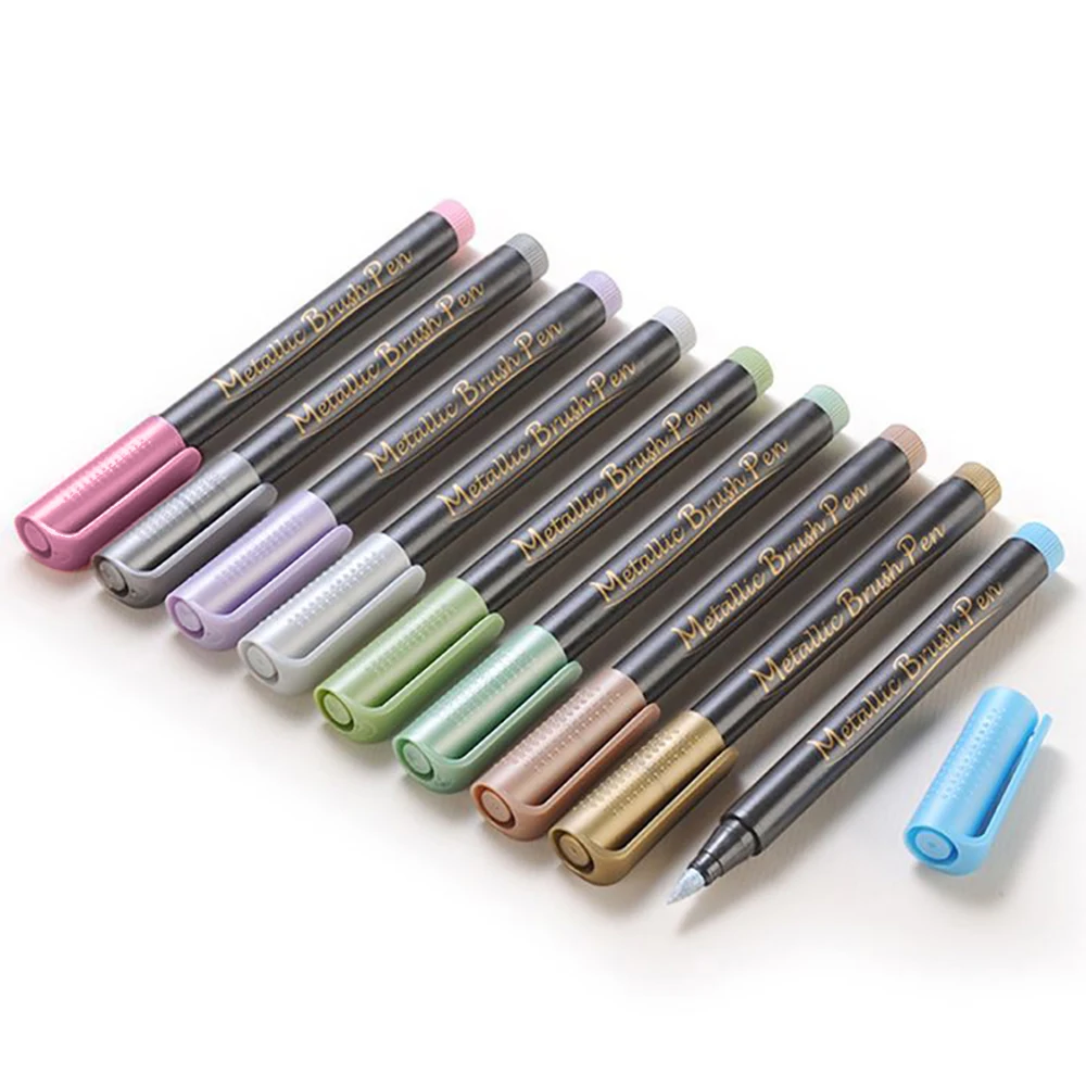 STA 10 видов цветов Маркеры цвета &quotметаллик&quot ручка для рукоделия скрапбукинга