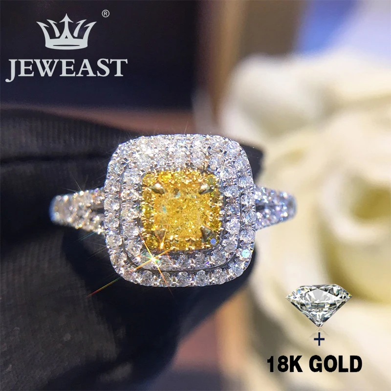 Natural Diamond 18K Gold Pure Ring Beautiful Gemstone Good Upscale Trendy Classic Party Fine Jewelry Hot Sell New 2020 | Украшения и