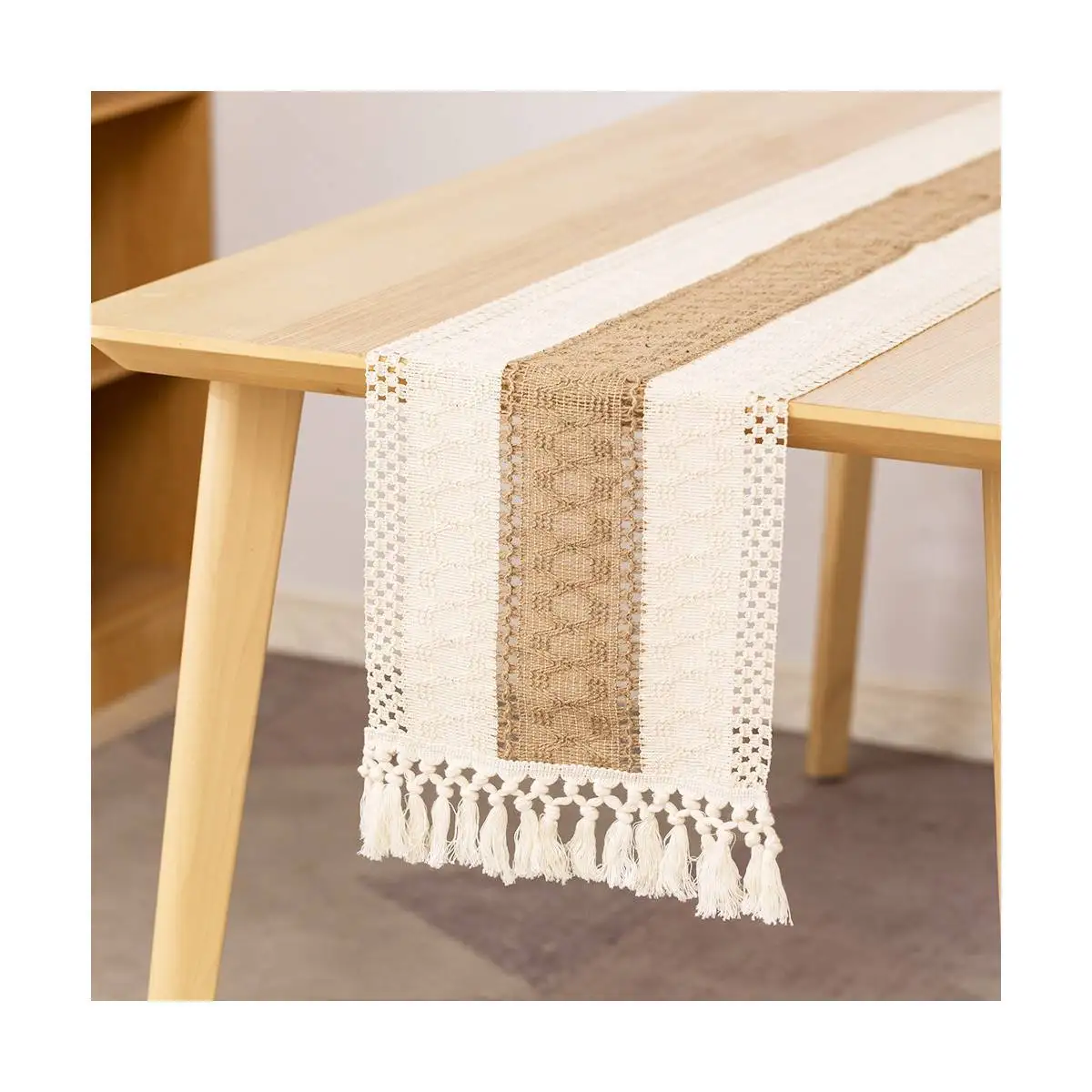 Бежевая хлопковая скатерть для стола тканевая декоративные скатерти в клетку