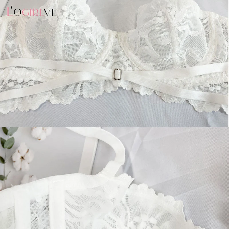 Комплект женского ультратонкого нижнего белья Logirlve прозрачное кружевное нижнее