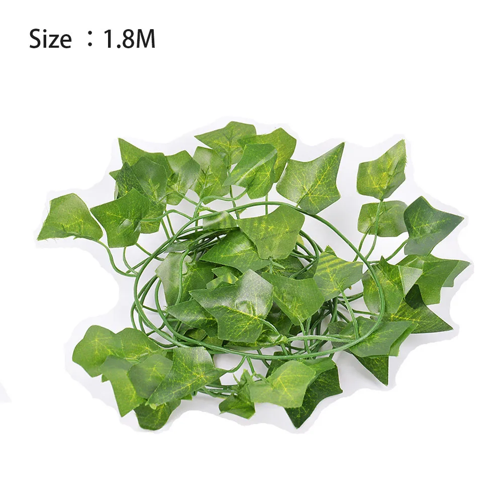 

1.8M Artificial Ivy green Leaf Garland Plants Vine Fake Foliage Flowers Home Decor Plastic Artificial Flower Rattan String