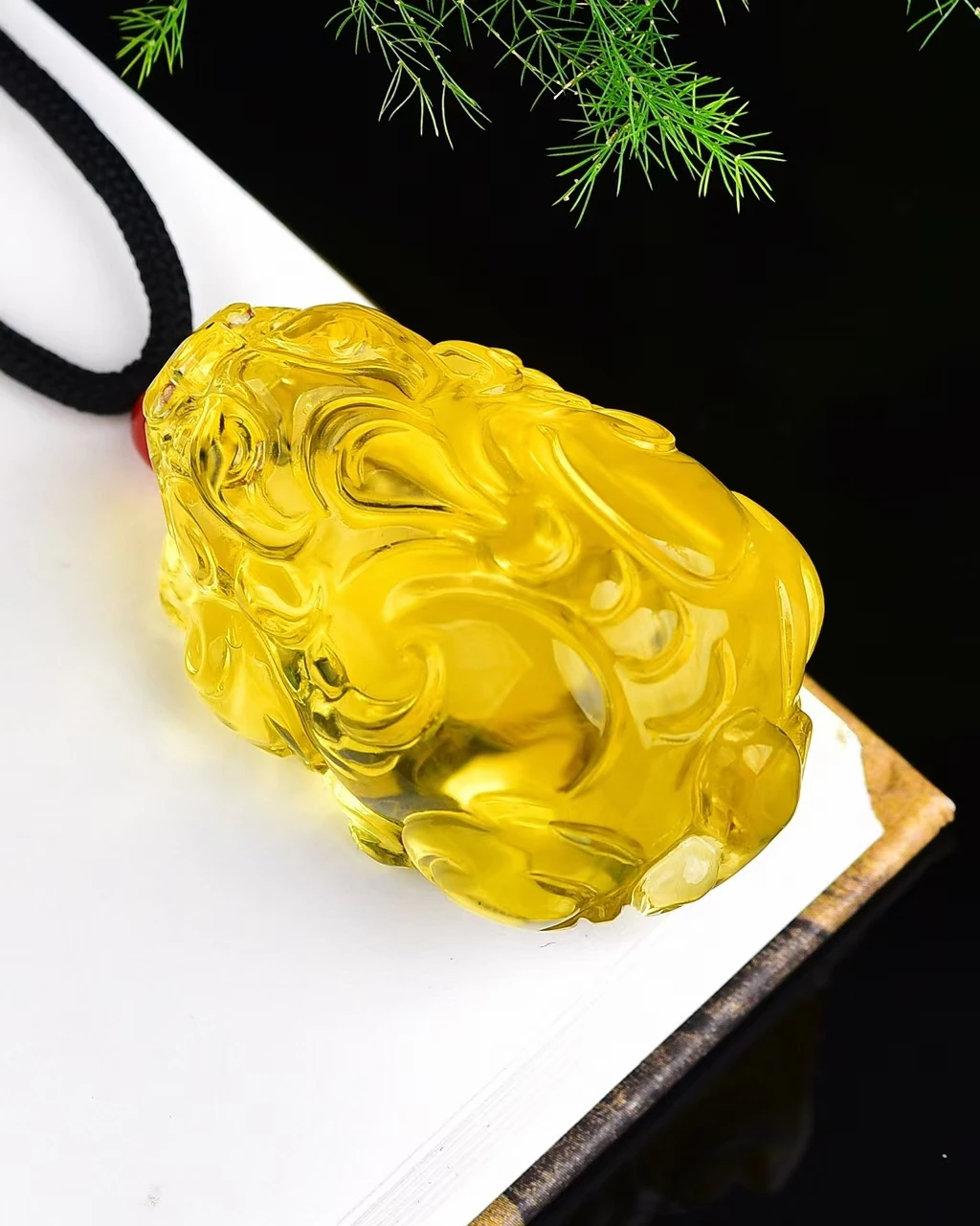 Verkaufen Echte Natürliche Gelb Citrin Quarz Pi Xiu Anhänger Kristall Frauen Männer 43*29*24mm Edelstein Liebe Wohlhabenden Perle Halskette AAAAA