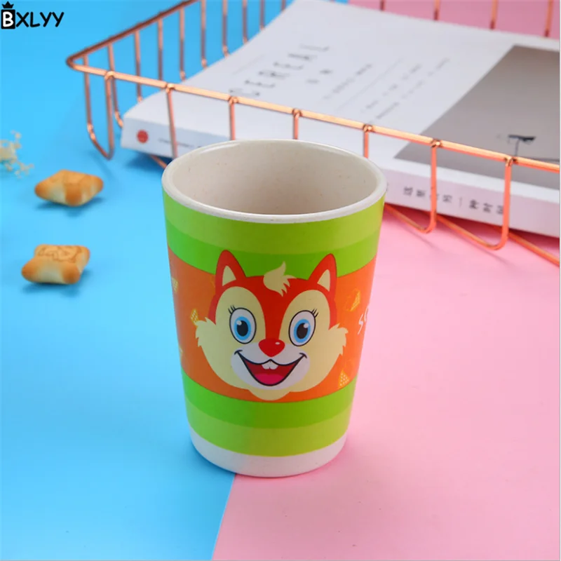 7 BXLYY Горячая бамбуковое волокно мультфильм шаблон детская плоская Нижняя чашка ударопрочная детская питьевая чашка кухонные принадлежности. 8z - Цвет: 7