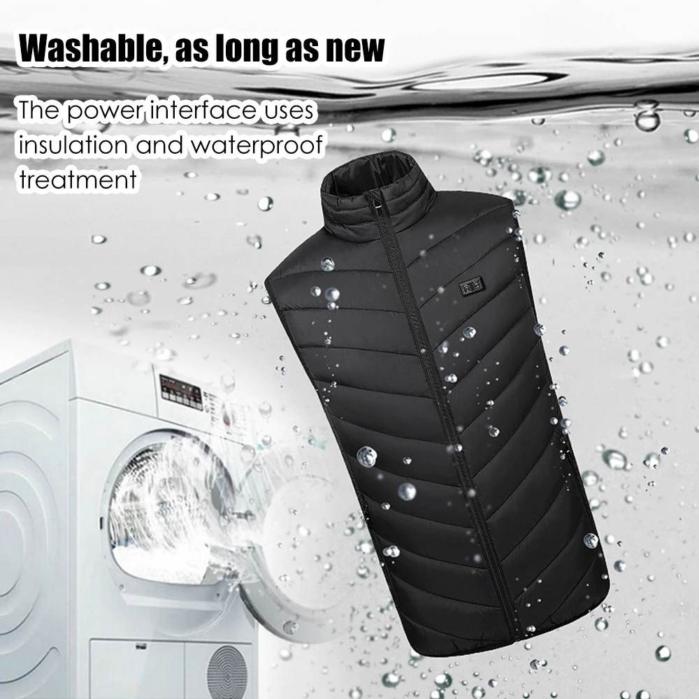 Fashion 11 Heated Vest Men Autumn Winter Smart Heating Coat Usb Infrared Electric Heating Vest  Thermal Warm Jackets Vest