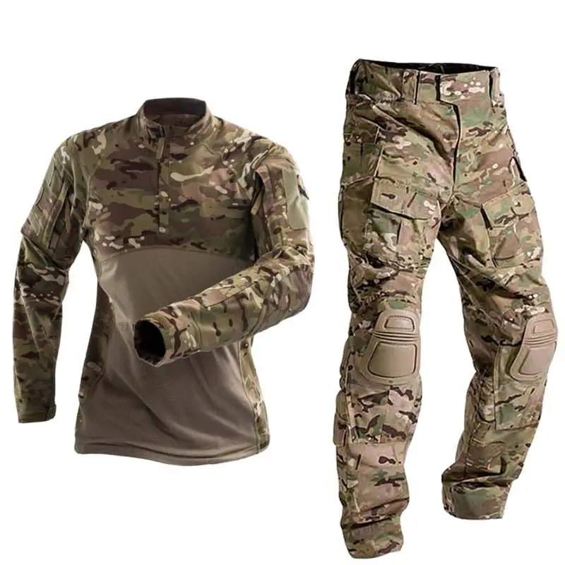 

Military Shirt+Pants Camouflage Suits Army Tactical Combat Shirt Hiking Pants Men