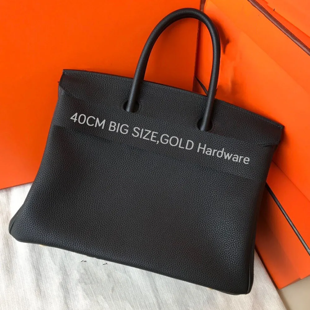 Вместительные дамские сумочки 40 см с золотым замком сумки из 100% натуральной кожи