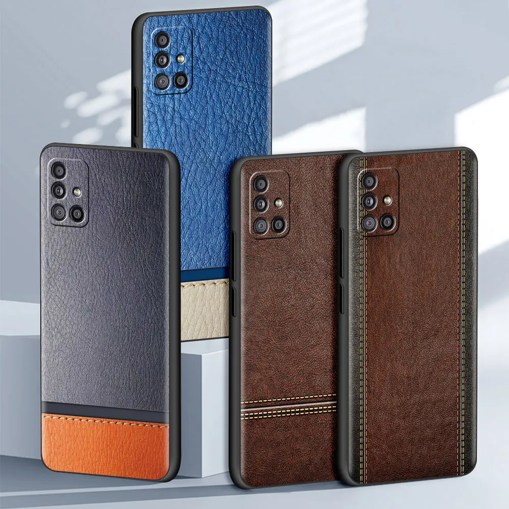 

Luxury Leather Case For Samsung Galaxy A51 A12 A21s A71 A31 A52 A32 A02s A32 A72 A11 A41 A01 A02 A91 Black Cell Phone Bags Cover