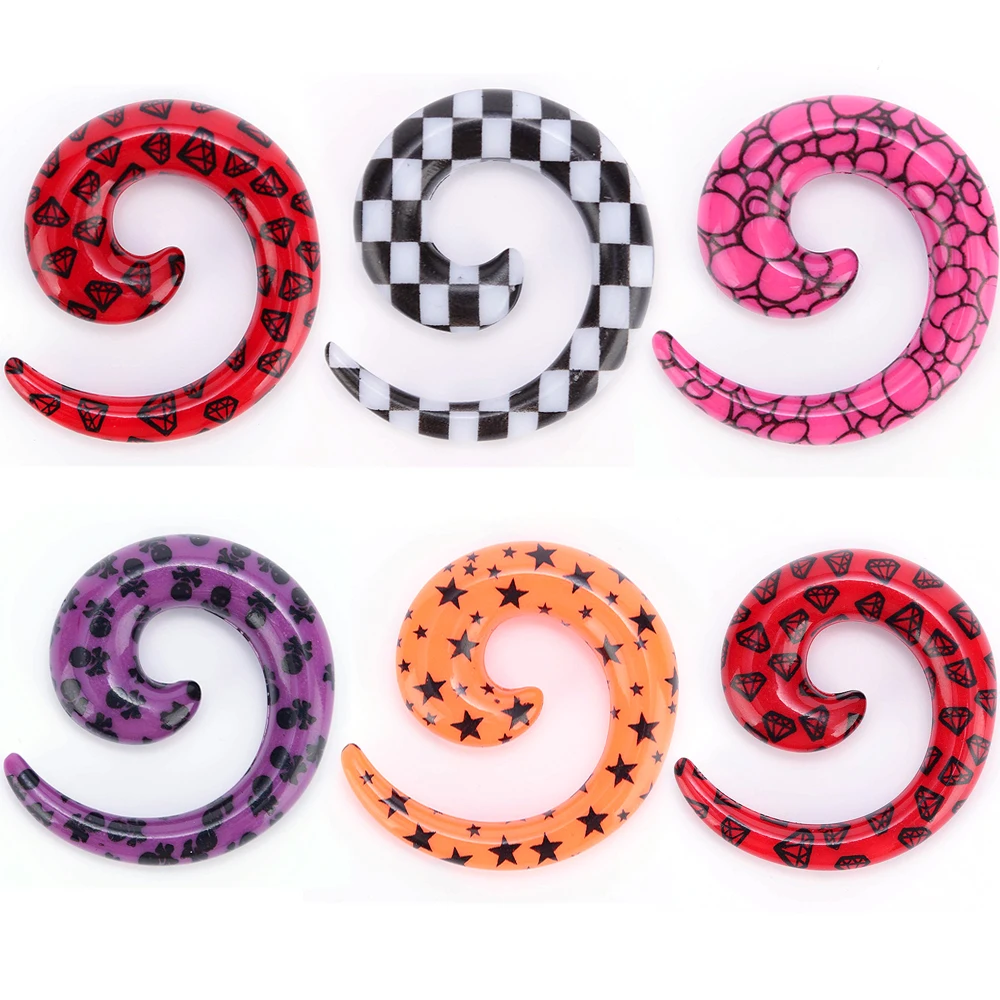 2 шт./лот акриловые спиральные смешанные стильные конические Туннели для