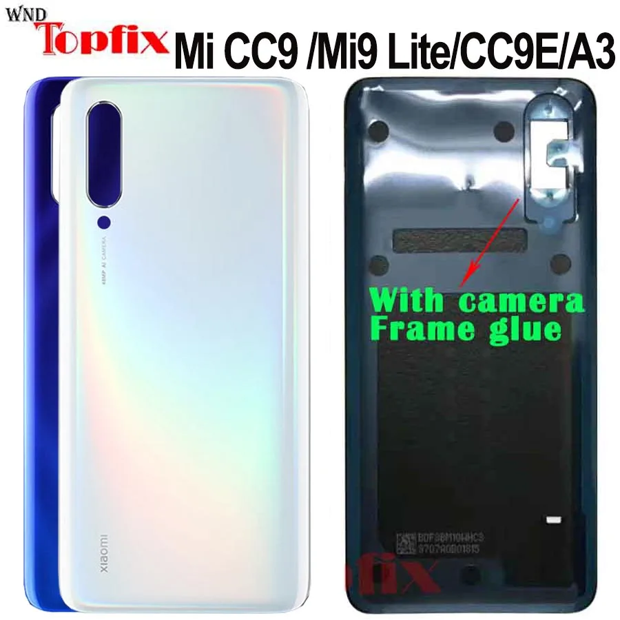 Задняя крышка батарейного отсека для Xiaomi Mi CC9 9 Lite стеклянный корпус задняя CC9E A3