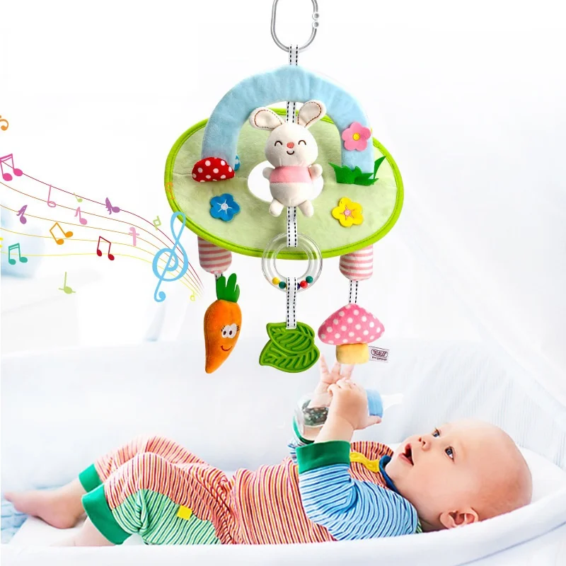 

Мобиль для детской кроватки, погремушка для новорожденных 0-12 месяцев, вращающаяся карусель для мальчиков и девочек, кроватка со слоном, кро...