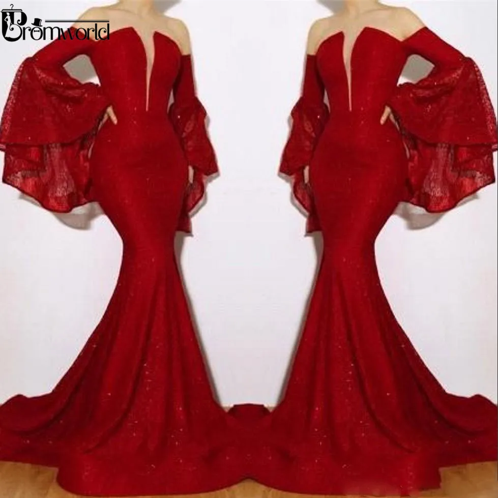 Вечерние платья-русалки с блестками бордовые вечерние платья открытыми плечами