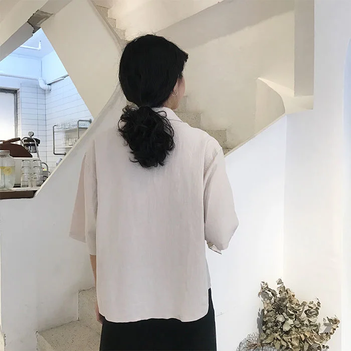 

Блузка женская с коротким рукавом, свободная рубашка с рукавом до локтя, на лето