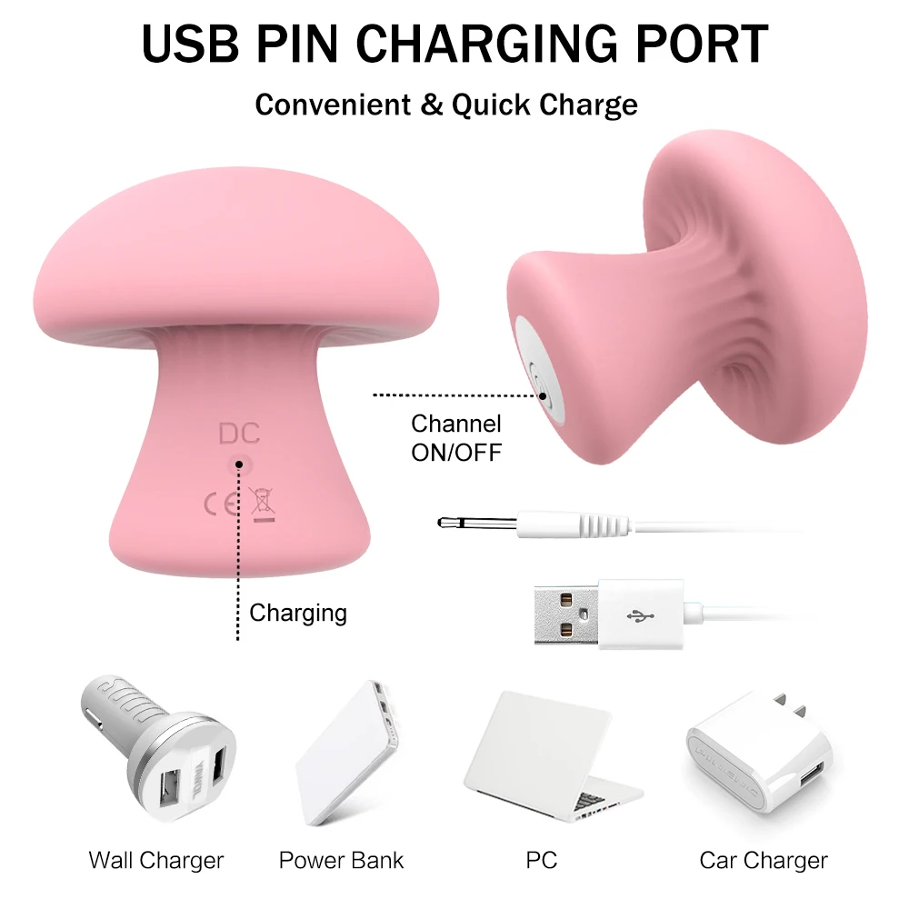 Оло Новый грибной формы USB перезаряжаемые интимные игрушки для женщин G