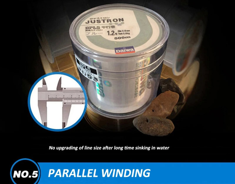 Высококачественная нейлоновая леска Daiwa 500 м Justron, суперпрочная леска 2LB-40LB, 7 цветов, японская Моноволокно, основная леска