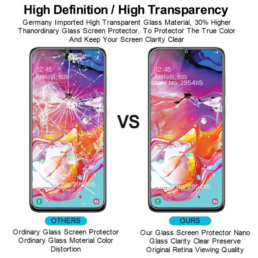 

3PCS Protective Glass For Samsung Galaxy A02 S A12 A32 A42 A52 A72 A71 A51 A31 A21S A11 A01 M21 M31S M51 Screen Protectors Film