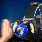 Светодиодный налобный фонарь XM-L T6 и 2 * Cob, уличсветильник фонарь с зумом для кемпинга, водонепроницаемый, с зарядкой через USB, Фонарь для рыбалки с 2 аккумуляторами 18650