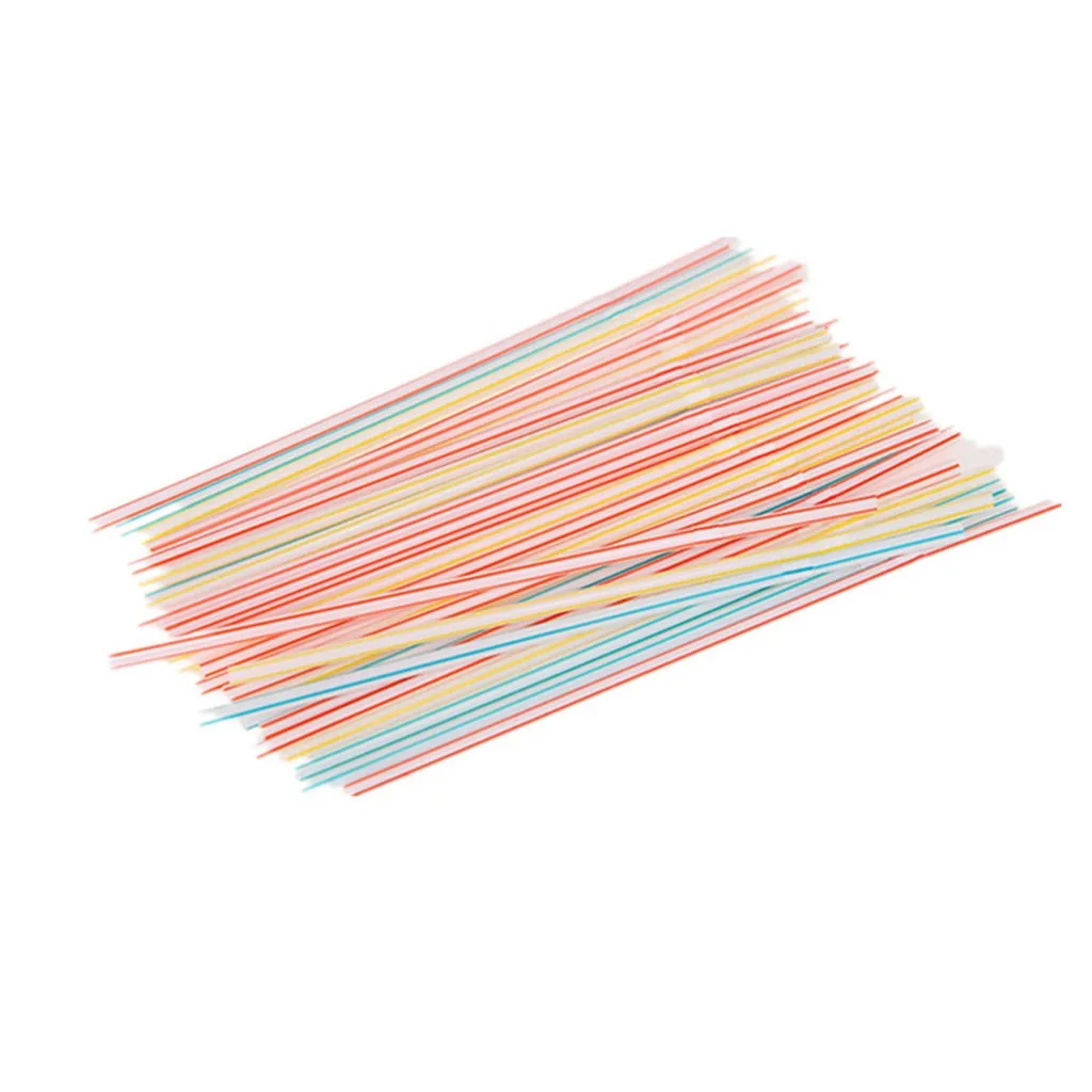 

500 Pcs Disposable Plastic Drinking Straws Multi-Colored Lengthening Can Bent Pregnant Women Juice Drink Milk Tea Straw