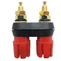 5pcs high quality banana plug sockets gold plated copper banana connector dual bit dual red alliance siamese posts