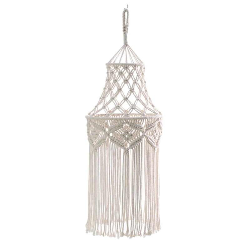 

Bohemian Hanging Pendant Lamp Shade Boho Ceiling Handmade Light Cover For Living Room, Wedding And Home Decoration