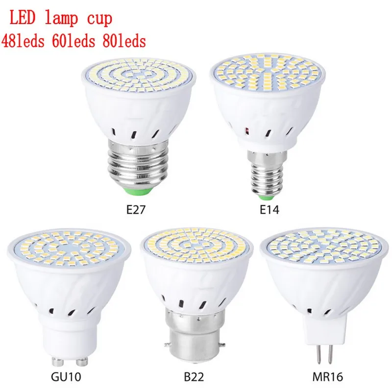 

Точечный светильник, Светодиодная лампа E27, GU10, 48/60/80, 220 В