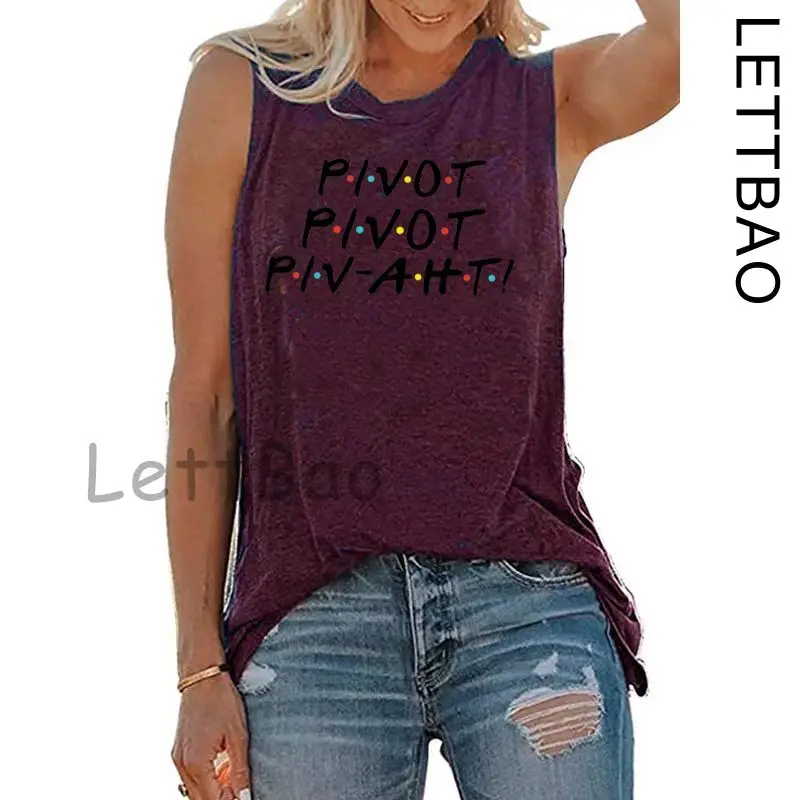 

Harajuku Pivot Friends Sleeveless Women Tanks Top Streetwear Casual Summer Crop Tops Tees Fashion Fitness Vest Loose tank tops