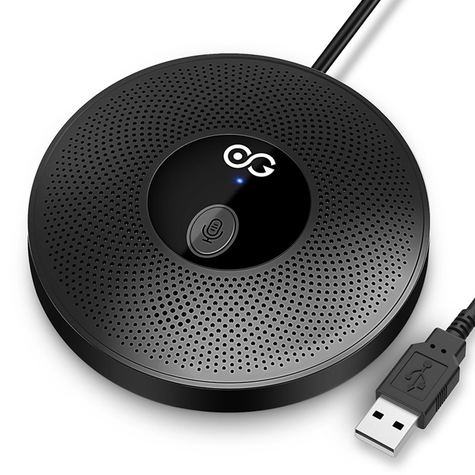 

Desktop USB Microphone Computer PC Mic 360 degree Omnidirectional Condenser Conferencer 10m Pick-up Distance Plug and Play
