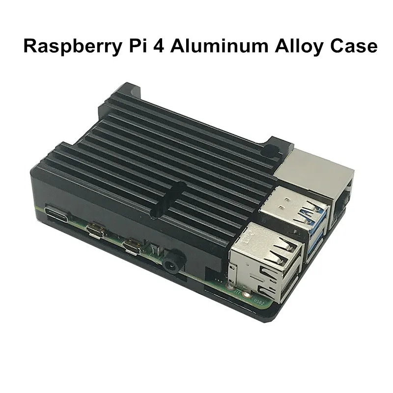 

Latest Metal Shell for Raspberry Pi 4 Model B Armor Aluminum Case Black Enclosure Cooling Protective Shell for RPI 4B/ 3B+