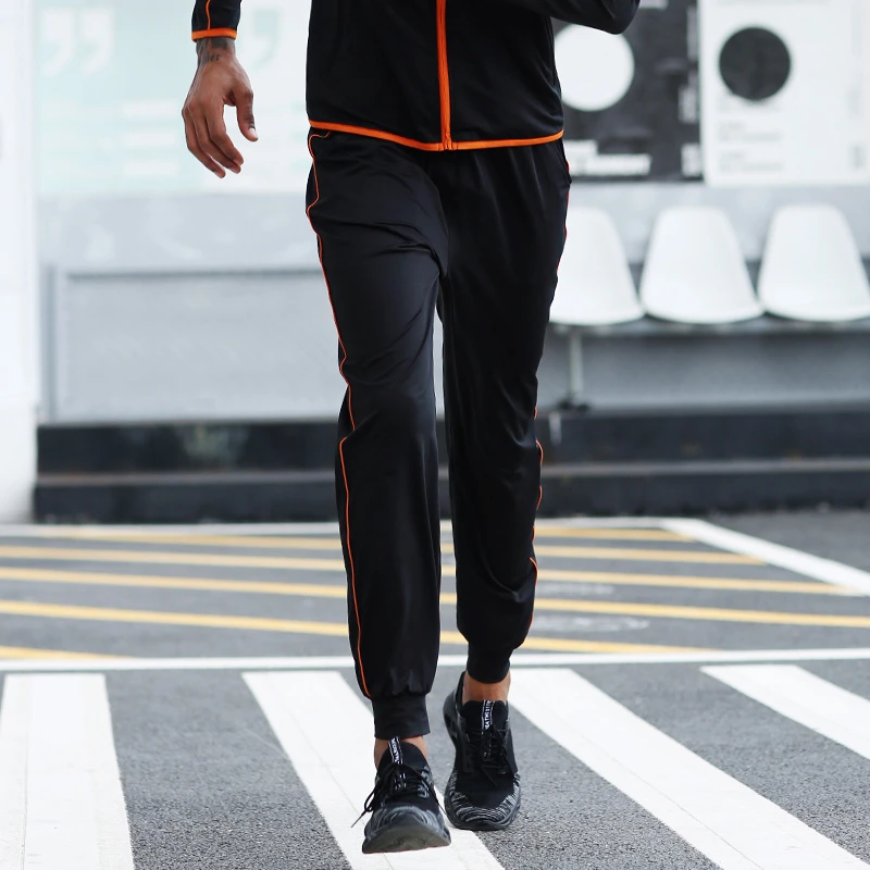 Брюки мужские для фитнеса и бодибилдинга Брендовые повседневные эластичные