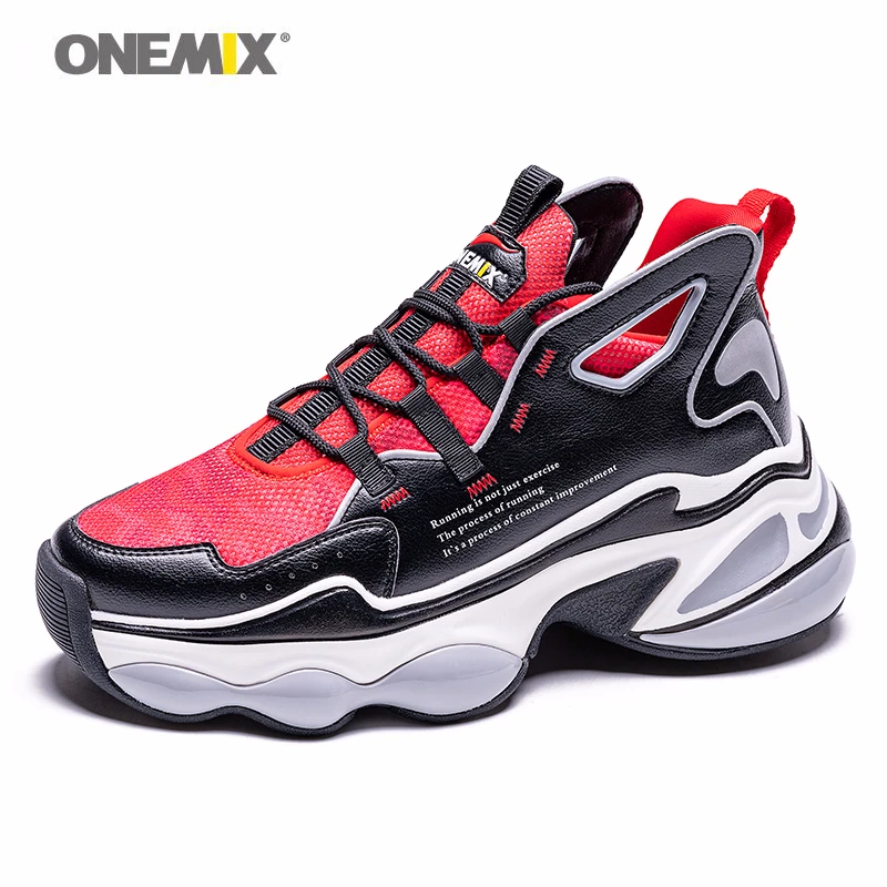 ONEMIX Running Shoes Men Height Increasing Shoes Female Platform  Sport Shoes Outdoor Massage Women's Sneakers Increase 7 CM