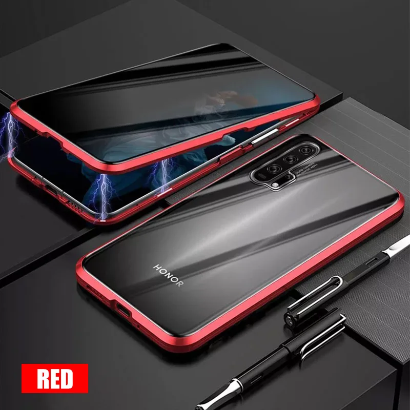 Магнитный чехол для huawei P30 P20 Pro Honor 9X20 Pro mate 20 X Nova 4 5 5i Pro двусторонний металлический чехол из закаленного стекла