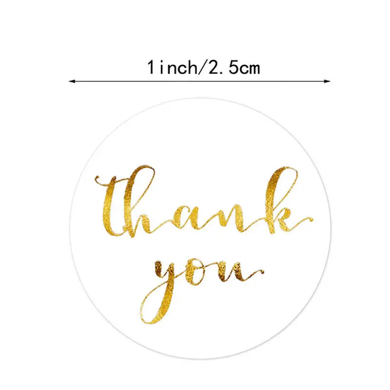 

Blast Thank You Sticker Bronzing Sticker Round Seal Sticker Baking Gift Decoration Label Festival Birthday Party Gift Decoration