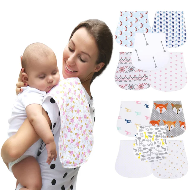 Baby Bibs 100% Cotton Two Layers Boy And Girl Stuff Absarbent Soft Infant Saliva Towel Newborns Accessories Baby Burp Cloths 1