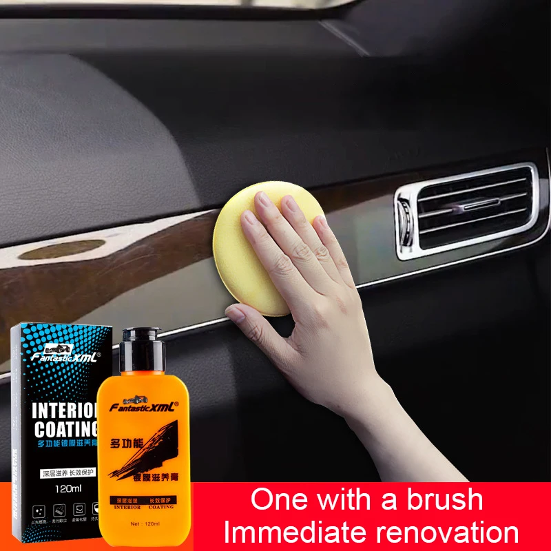 120ml Automotive Interior Auto Leather Renovated Coating Paste Maintenance Agent Car Washing Liquid Car Accessories