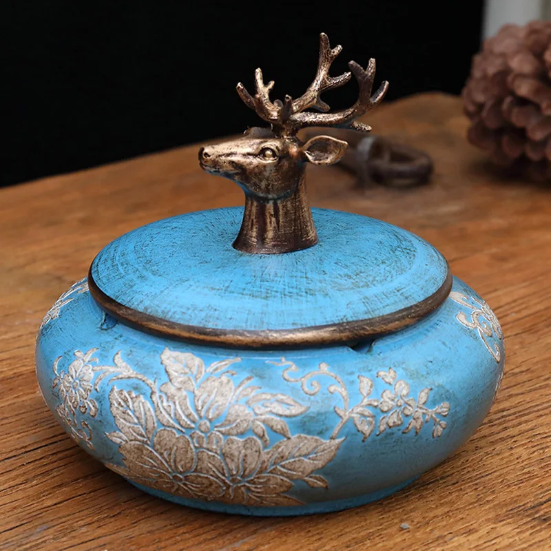 

Ashtray with Lids Cigarettes Ashtray for Indoor or Outdoor Use for Smokers Desktop Ash Tray for Home Office Decoration can CSV