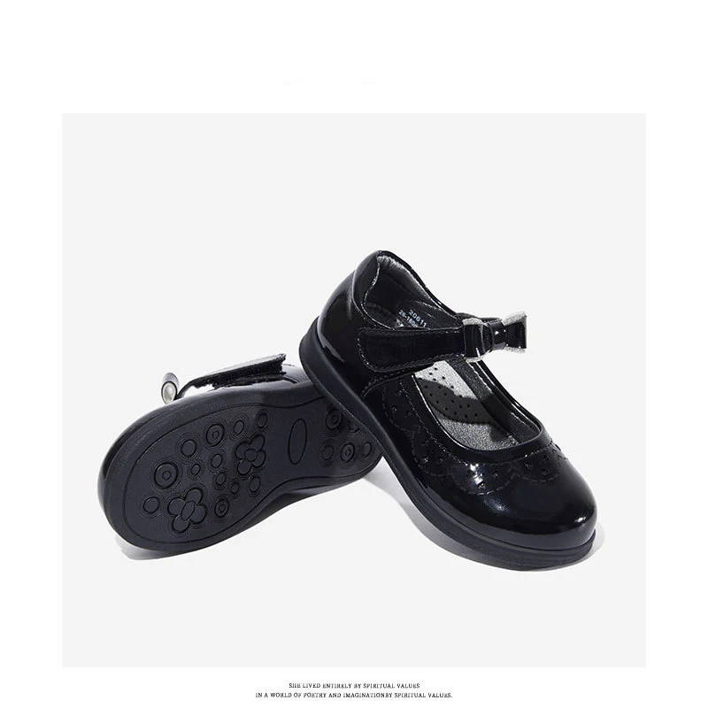 Весенняя детская обувь принцессы с бантом модельная на плоской подошве для