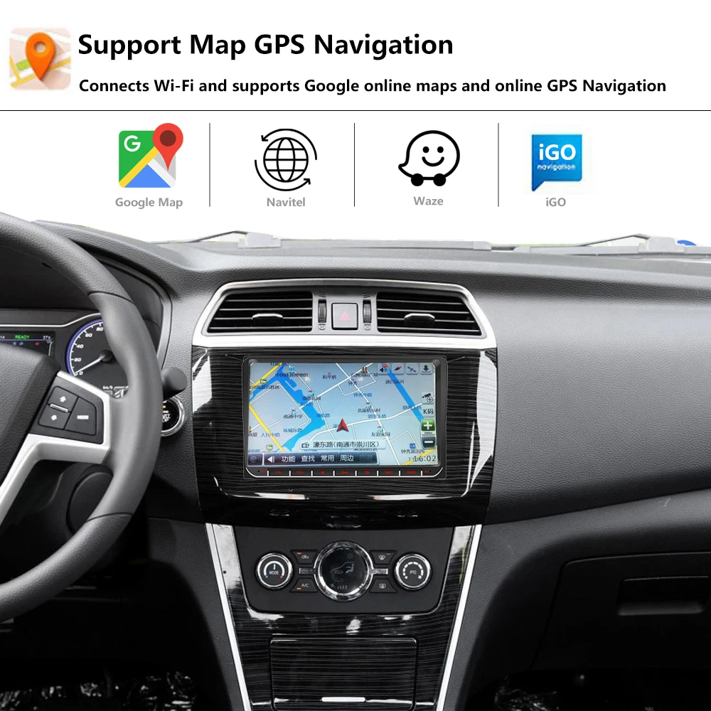 AUSEK 2 Din Android 9 &quotАвтомобильный мультимедийный плеер GPS радио для VW Volkswagen Golf skoda 2din