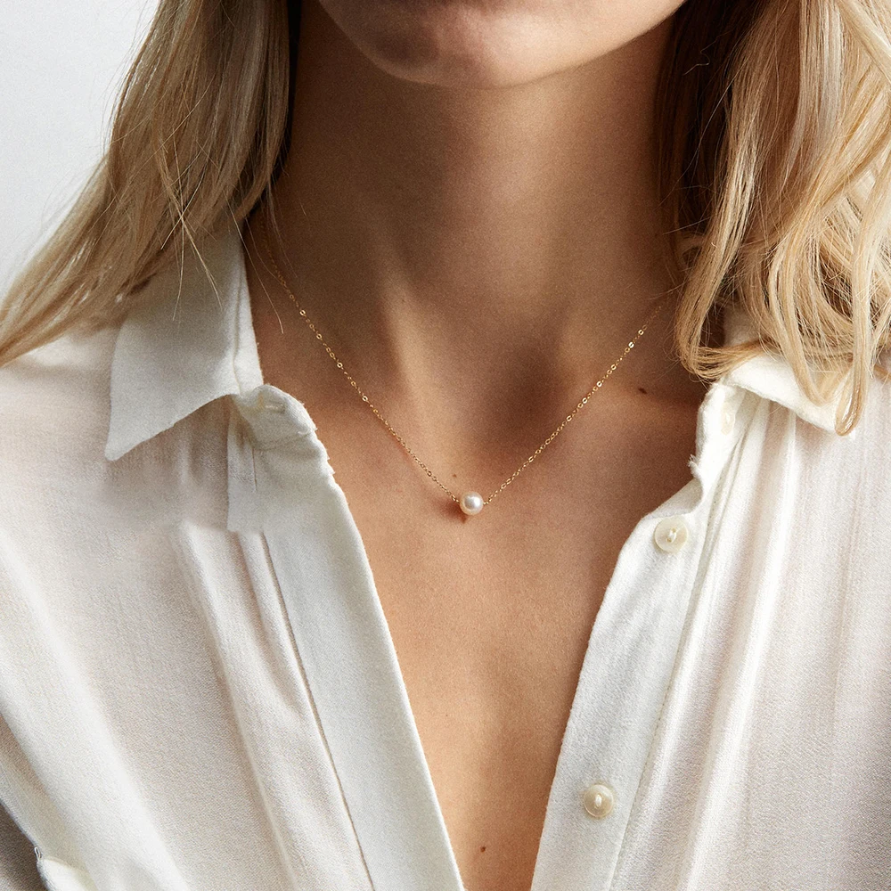 Новые модные женские туфли оригинал ожерелье колье с жемчугом из нержавеющей