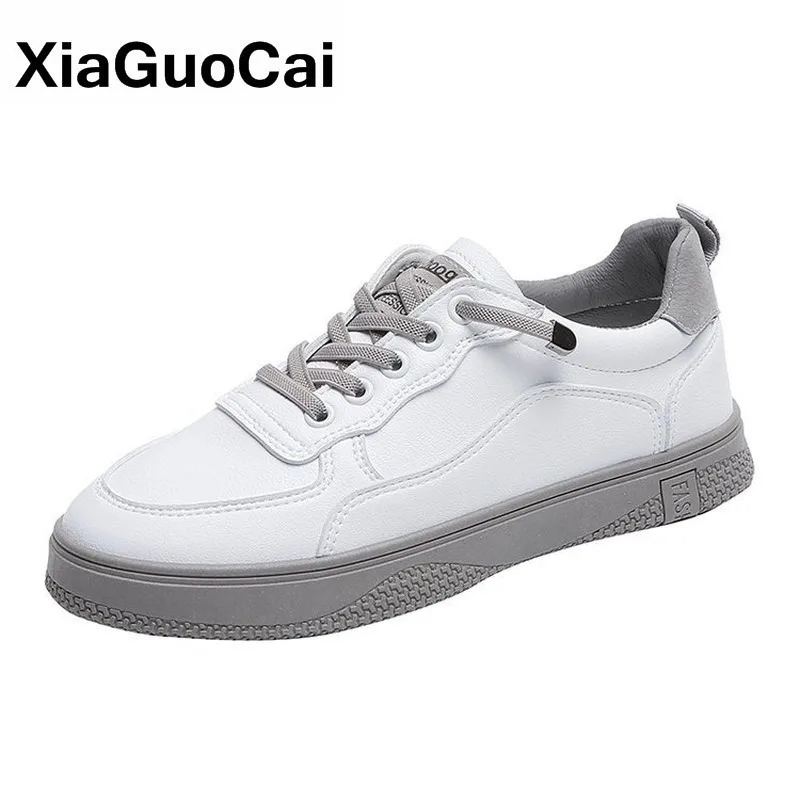 Casual Women Shoes Spring Autumn Ladies Sneakers Breathable Fashion Simple White Pu Leather Female Shoes Outside Leisure Trend