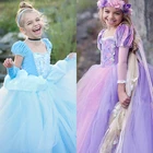 Косплэй платье принцессы для девочек 4, 6, 8, 10 лет платье для вечеринки; Платье Детский костюм для хеллоуина маскарадный костюм выпускного вечера нарядное Vestidos Infantils