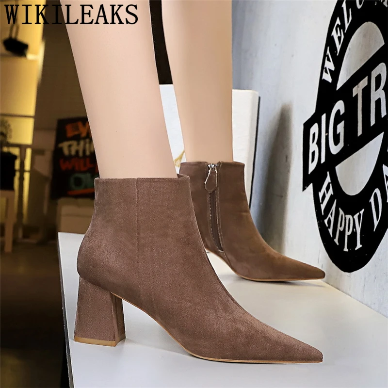 

Женские ботильоны на высоком каблуке, пикантные ботинки, модная обувь, женская зимняя обувь, женские кожаные ботинки, женские ботинки