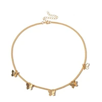 cute star butterfly choker necklace for women gold chain neck statement collar chains chocker shining female choker jewelry